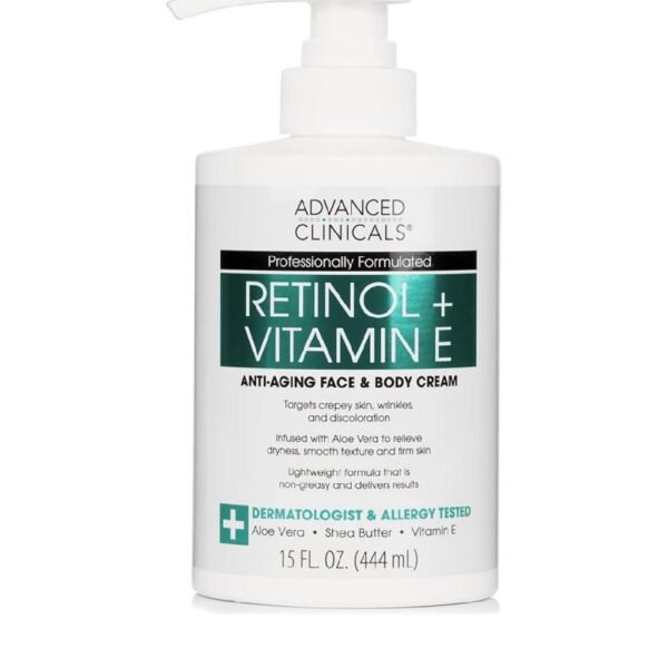 Advanced Clinicals Retinol + Vitamin E Cream – 444ml