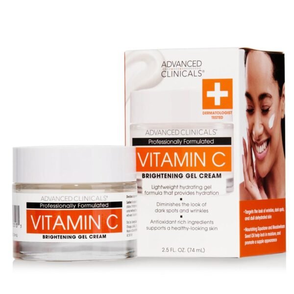 Advanced Clinicals Vitamin C Brightening Gel Cream – 74ml (Light Weight)