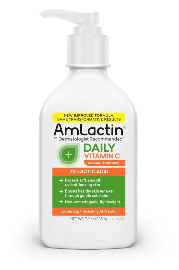 AmLactin Daily Vitamin C 7% Lactic Acid Cream – Hydrate & Brighten 225g
